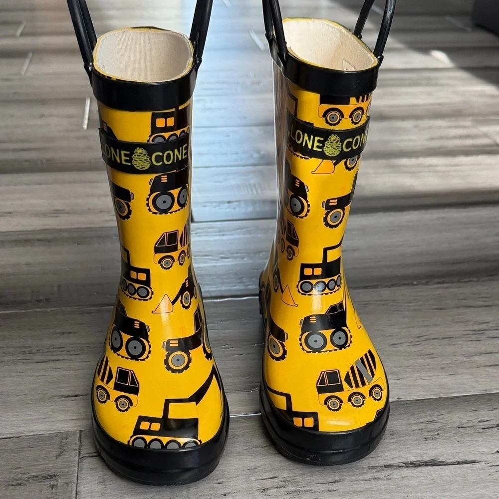NWOT Lone Cone Kids Yellow Construction Rain Boots